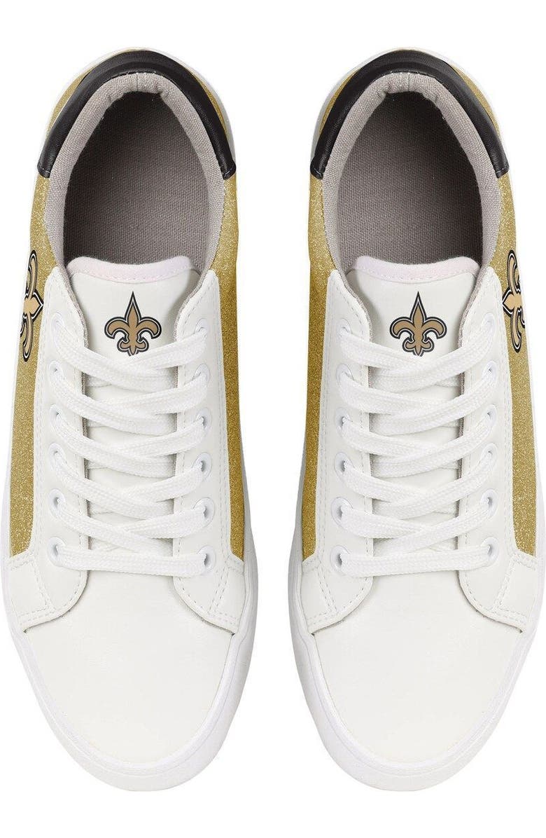 FOCO Women's FOCO New Orleans Saints Glitter Sneakers, Alternate, color,