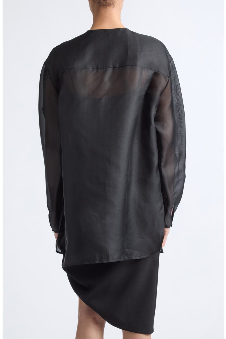 Silk Long Sleeve Shirt, Alternate, color, BLACK