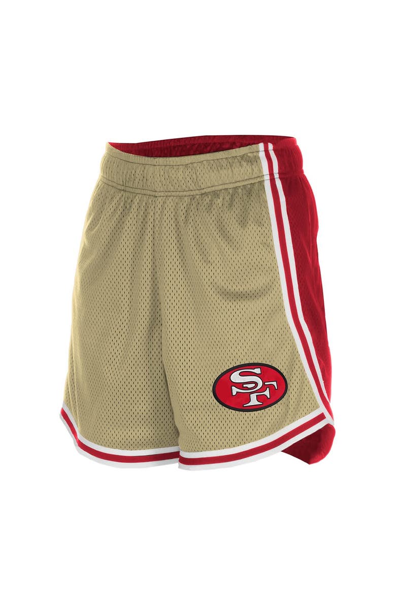 New Era Women's New Era Gold/Scarlet San Francisco 49ers Throwback Sport Classics Mesh Shorts, Alternate, color, Gold