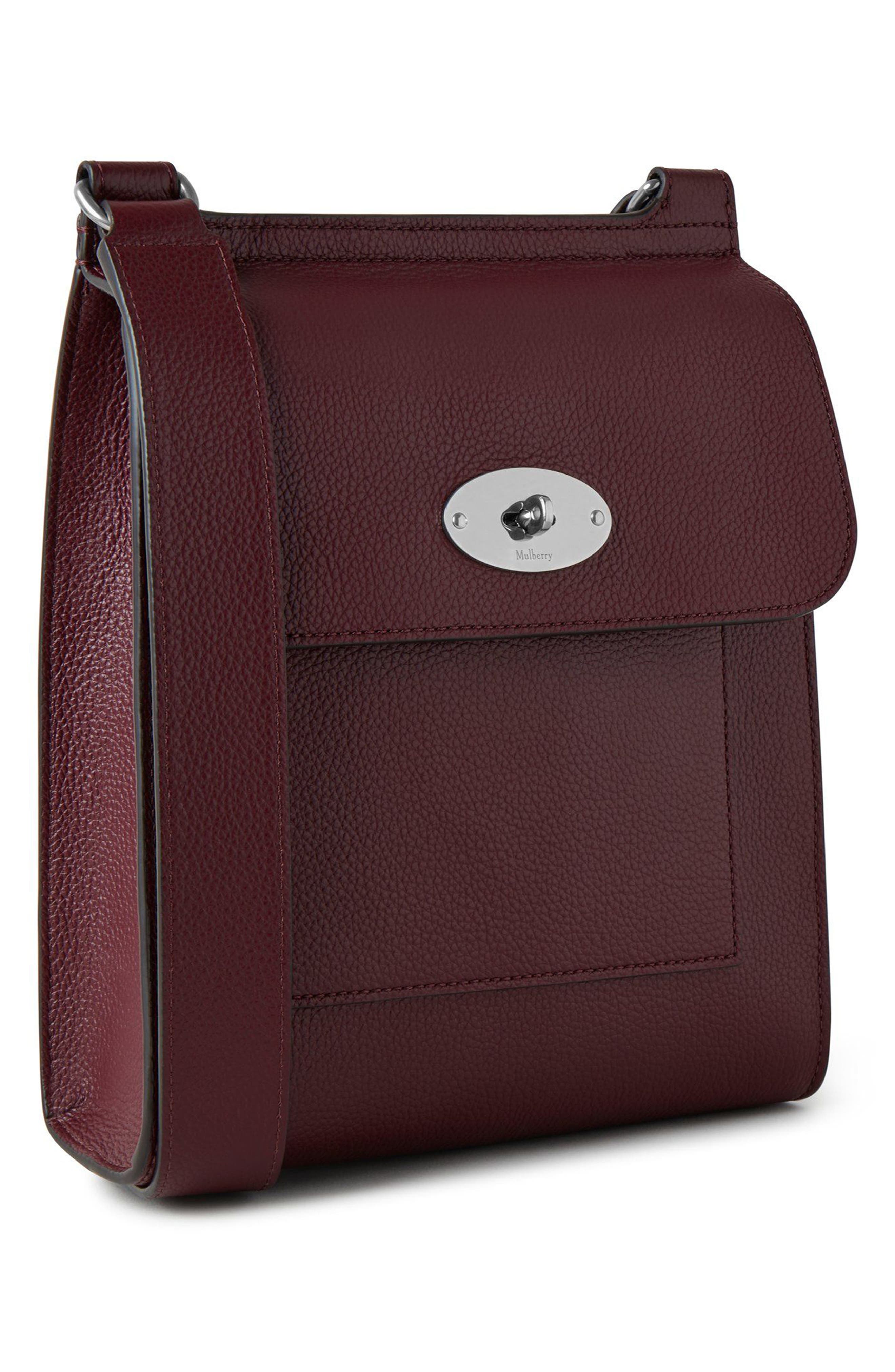 Mulberry Small Antony Leather Crossbody Bag, Alternate, color, Black Cherry