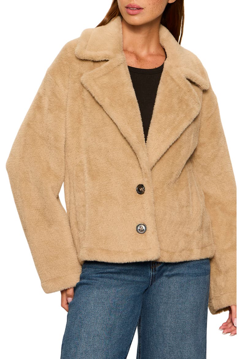 Colette Faux Fur Jacket, Main, color, WARM CAMEL BROWN