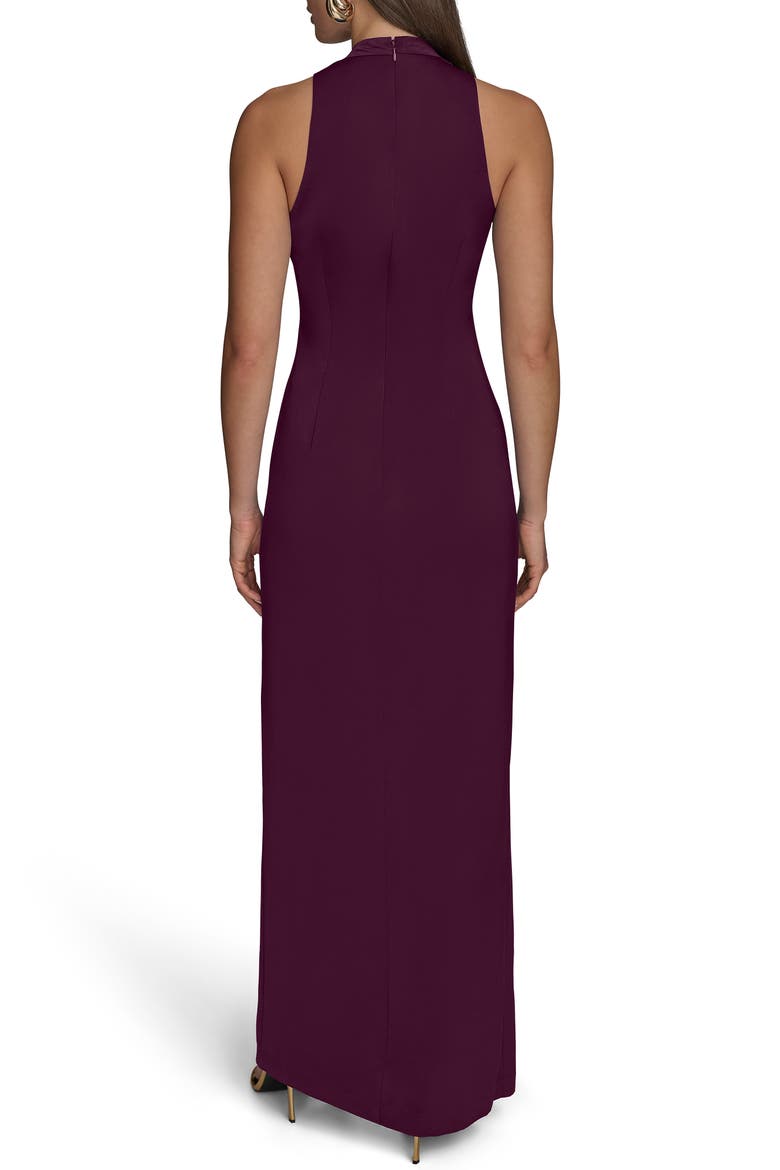 Twisted Sleeveless Gown, Alternate, color, BERRY