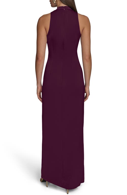 Donna Karan New York Twisted Sleeveless Gown In Purple