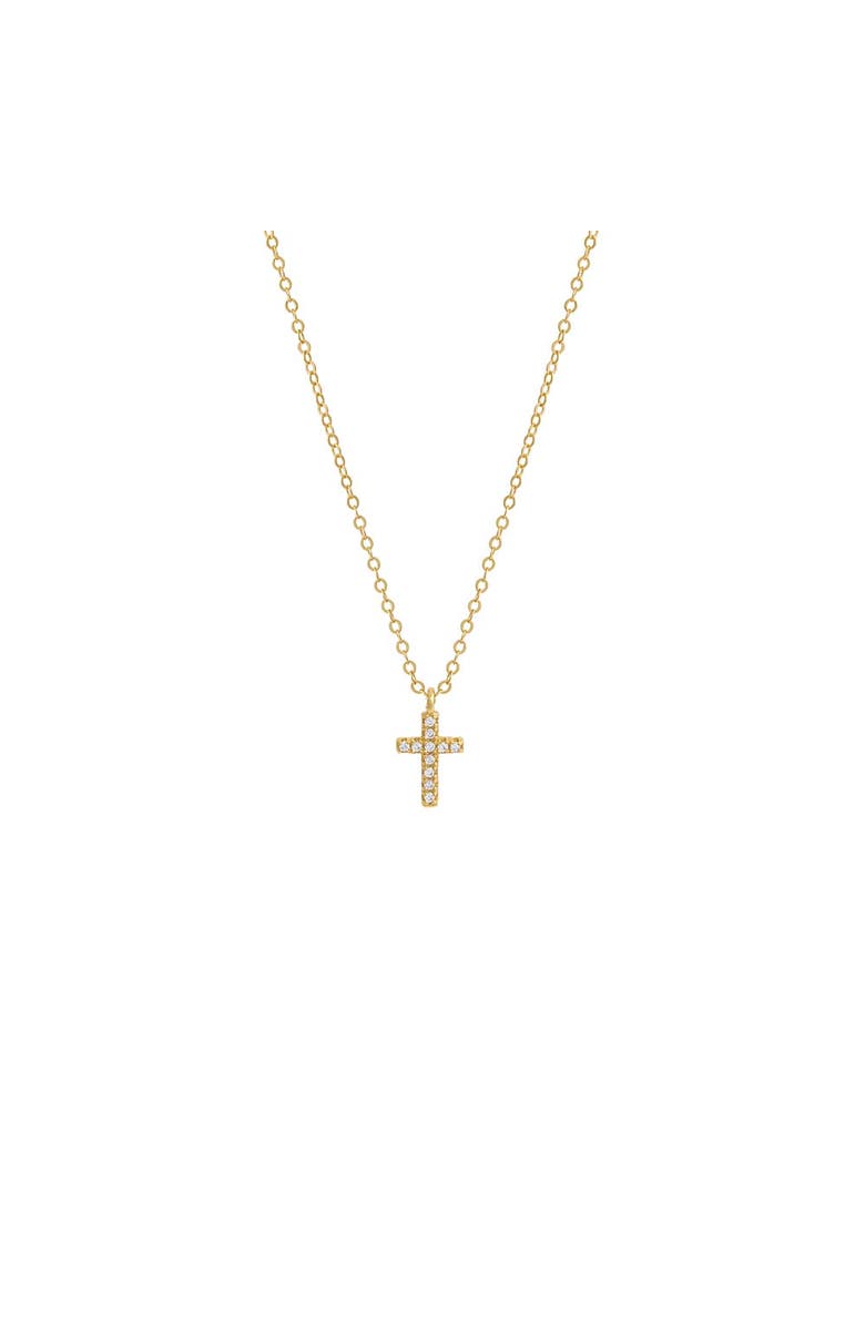 BY ADINA EDEN Mini Pave Cross Necklace, Main, color, 
