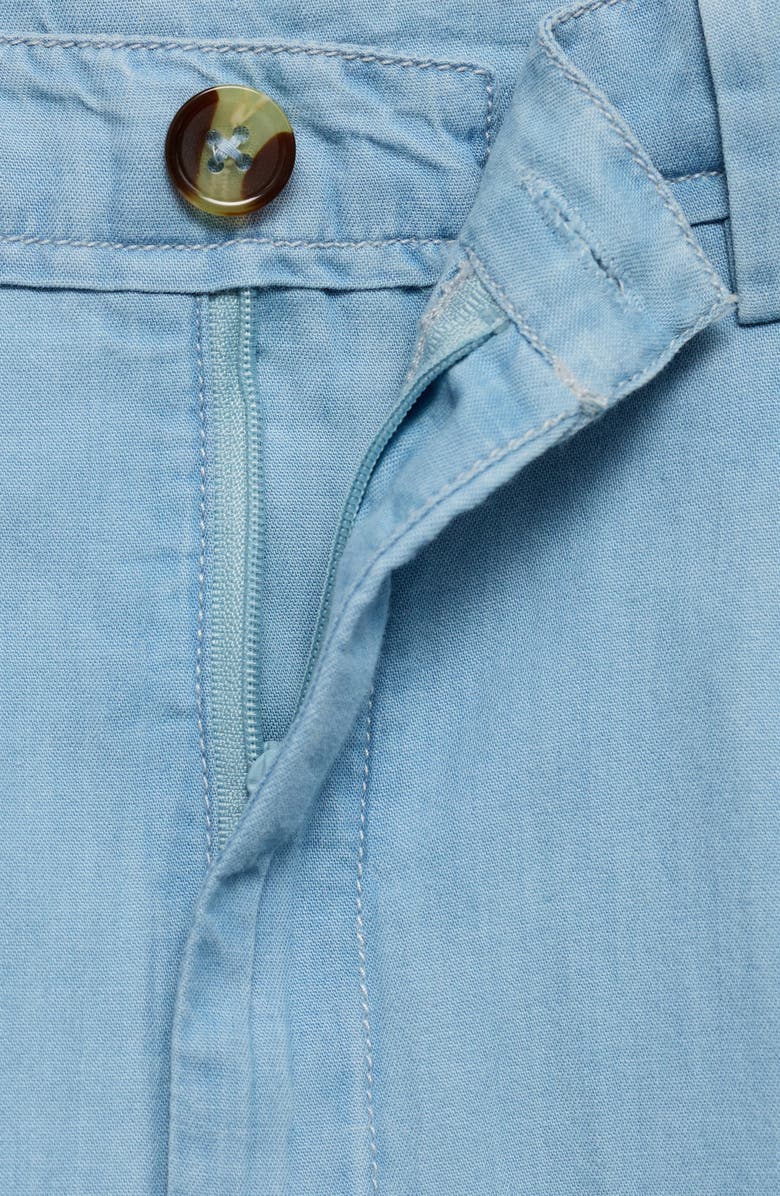 MANGO Mid Waist Chambray Shorts, Alternate, color,