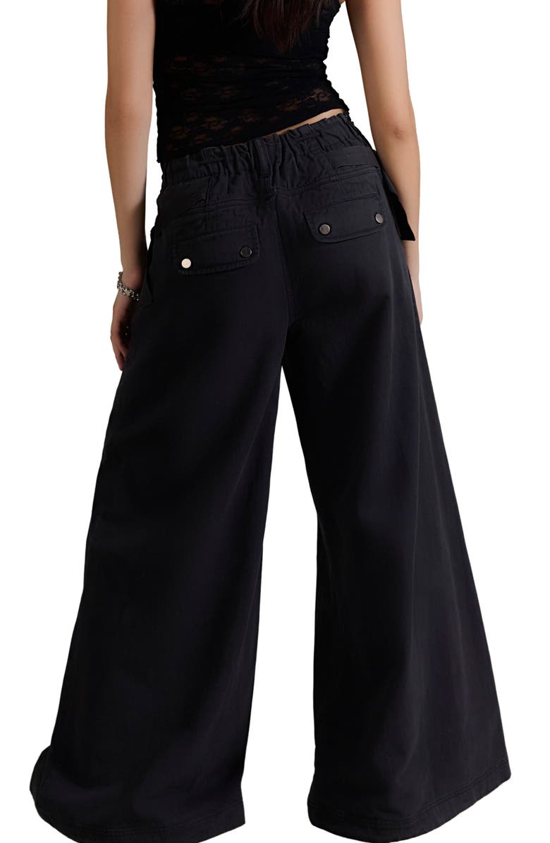 Free People Julien Wide Leg Chino Pants, Alternate, color, Washed Black
