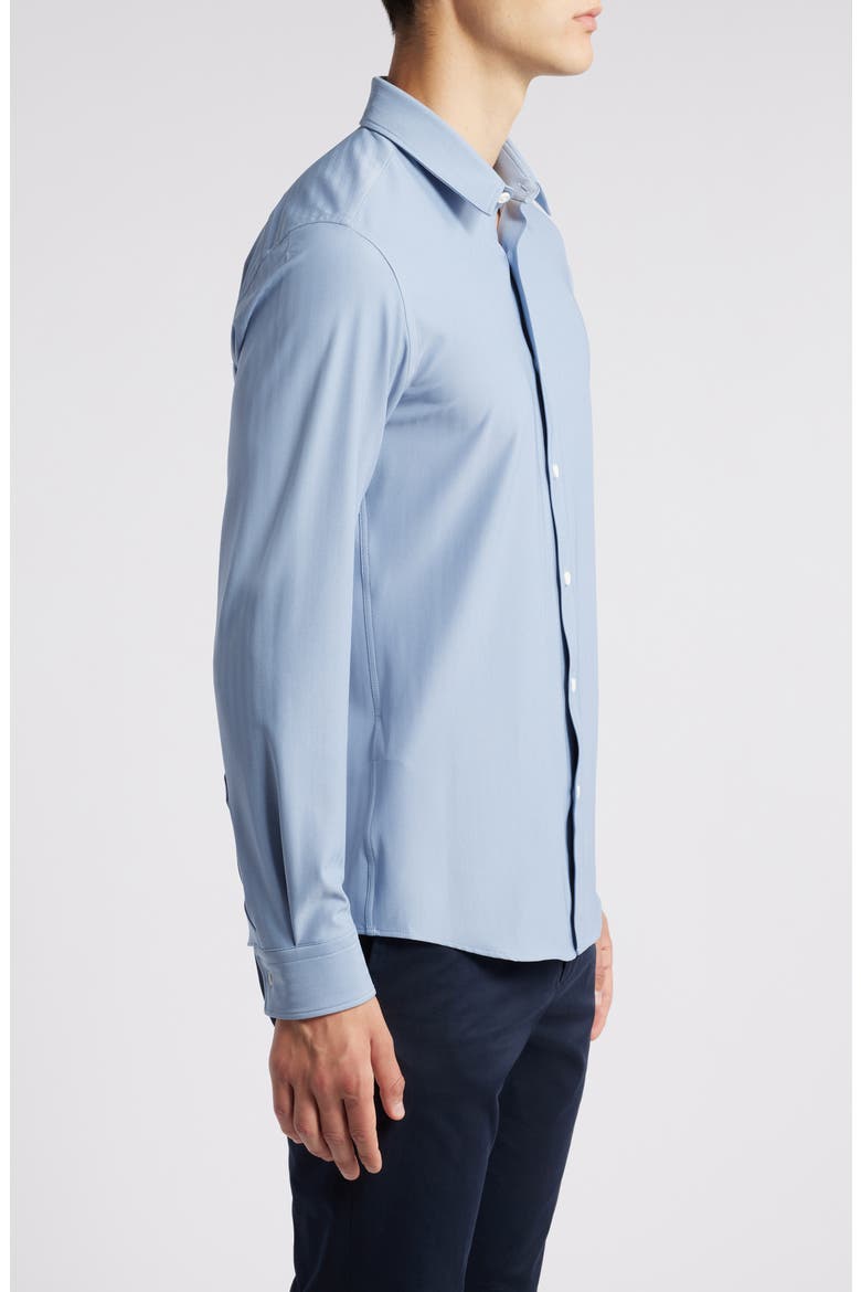 Roan Slim Fit Solid Stretch Button-Up Shirt, Alternate, color, OPEN BLUE