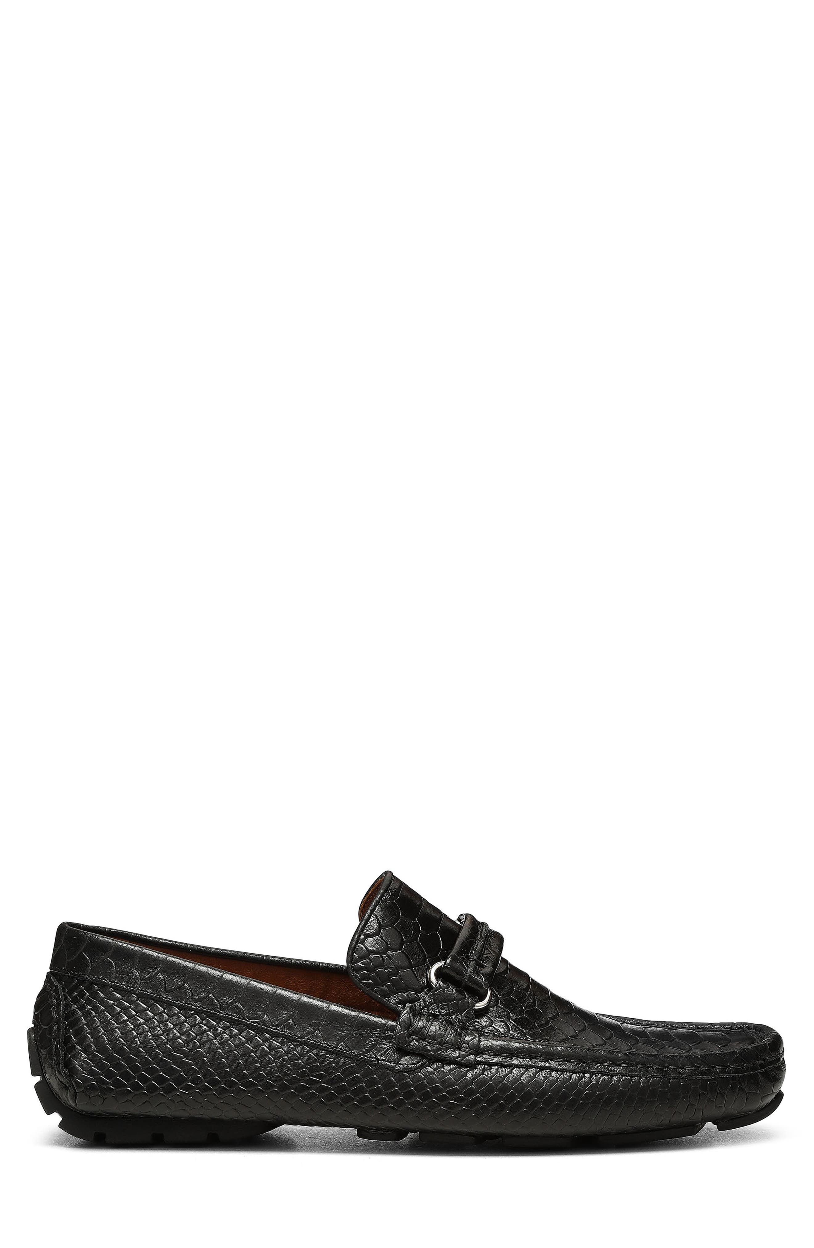 Donald Pliner Donnie Snake Embossed Driver, Alternate, color, Black