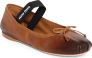 Miu Miu Ballerina Logo Band Flat