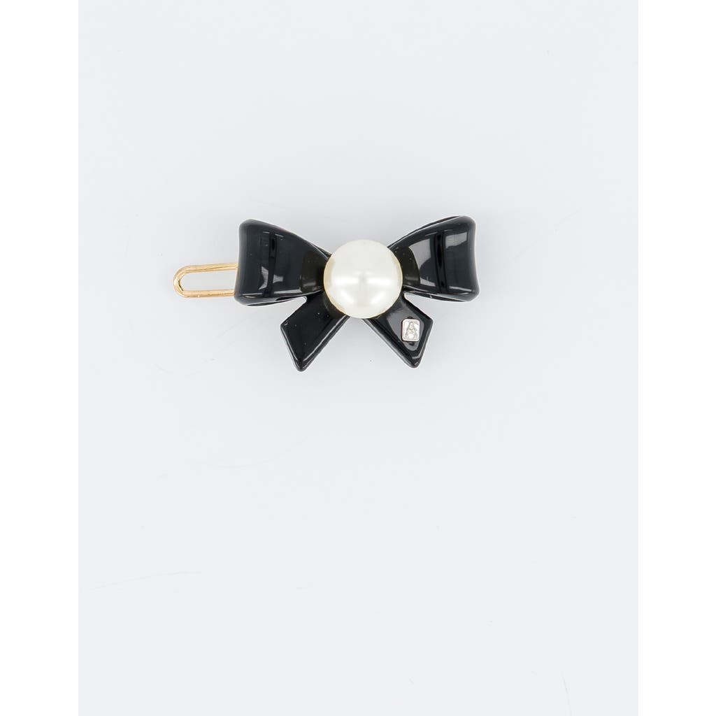 Alexandre De Paris Poesie Acetate And Pearl Side Barrette In Black
