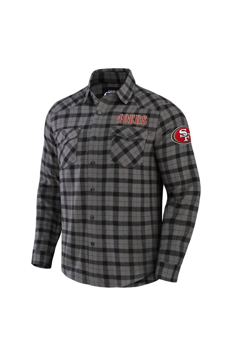NFL X DARIUS RUCKER Men's NFL x Darius Rucker Collection by Fanatics Gray San Francisco 49ers Flannel Long Sleeve Button-Up Shirt, Alternate, color, 