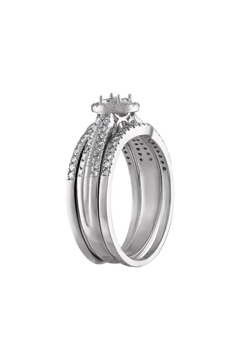 Sterling Silver Diamond Bridal Ring - 0.5ct., Alternate, color, SILVER