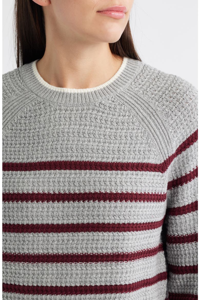 Brooks Stripe Cotton Pullover Sweater, Alternate, color, GREY MIST MULTI