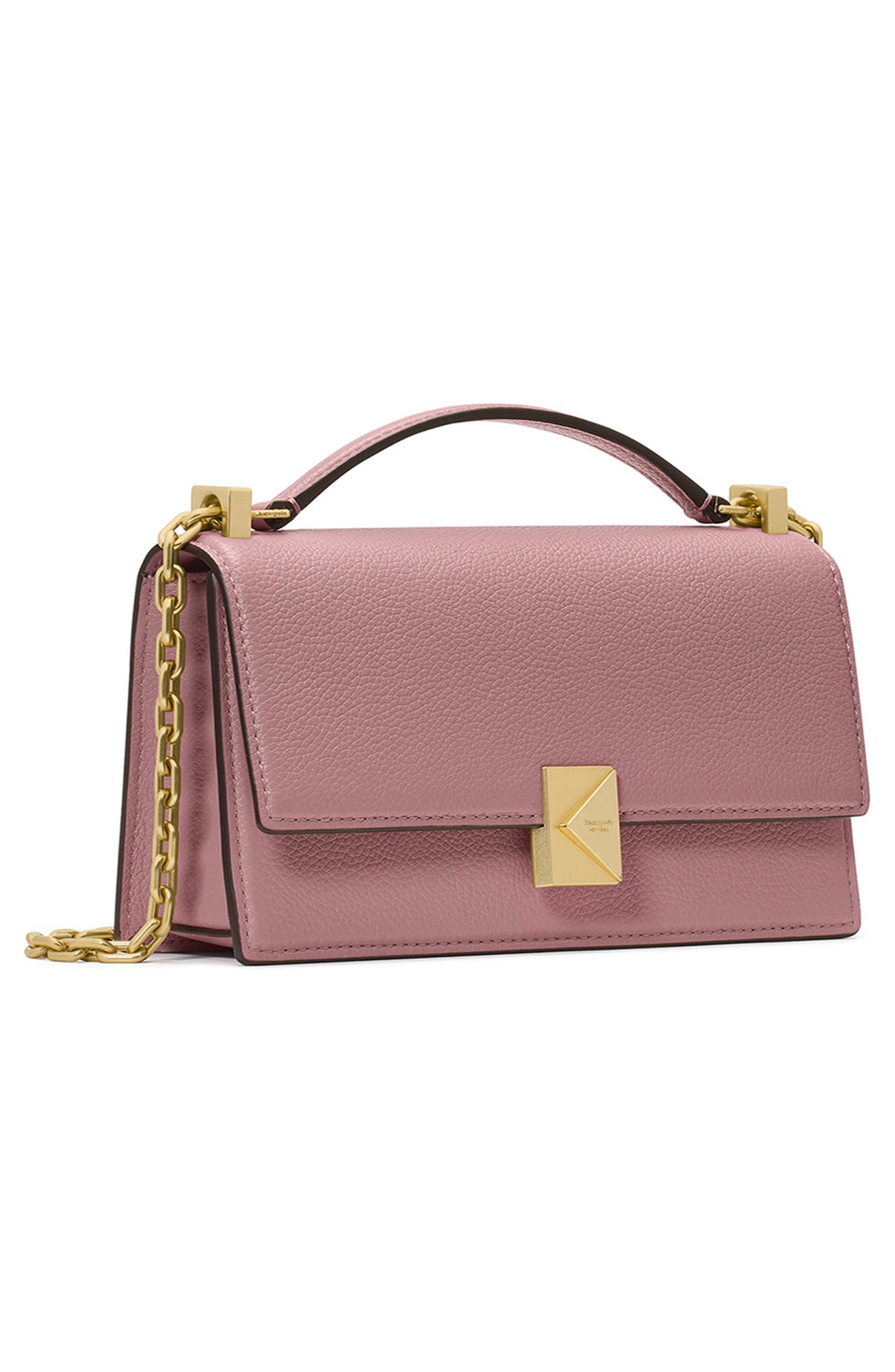 Kate Spade New York deco pebble leather convertible crossbody bag, Alternate, color, Dusk Rose