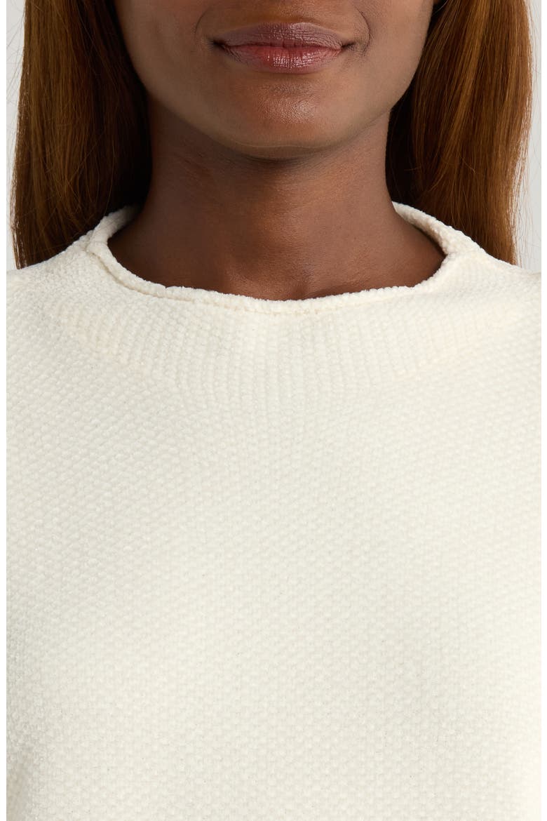 Andrea Funnel Neck Short Sleeve Sweater, Alternate, color, PALE OAK
