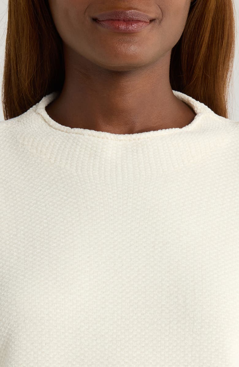 Splendid Andrea Funnel Neck Short Sleeve Sweater, Alternate, color, Pale Oak