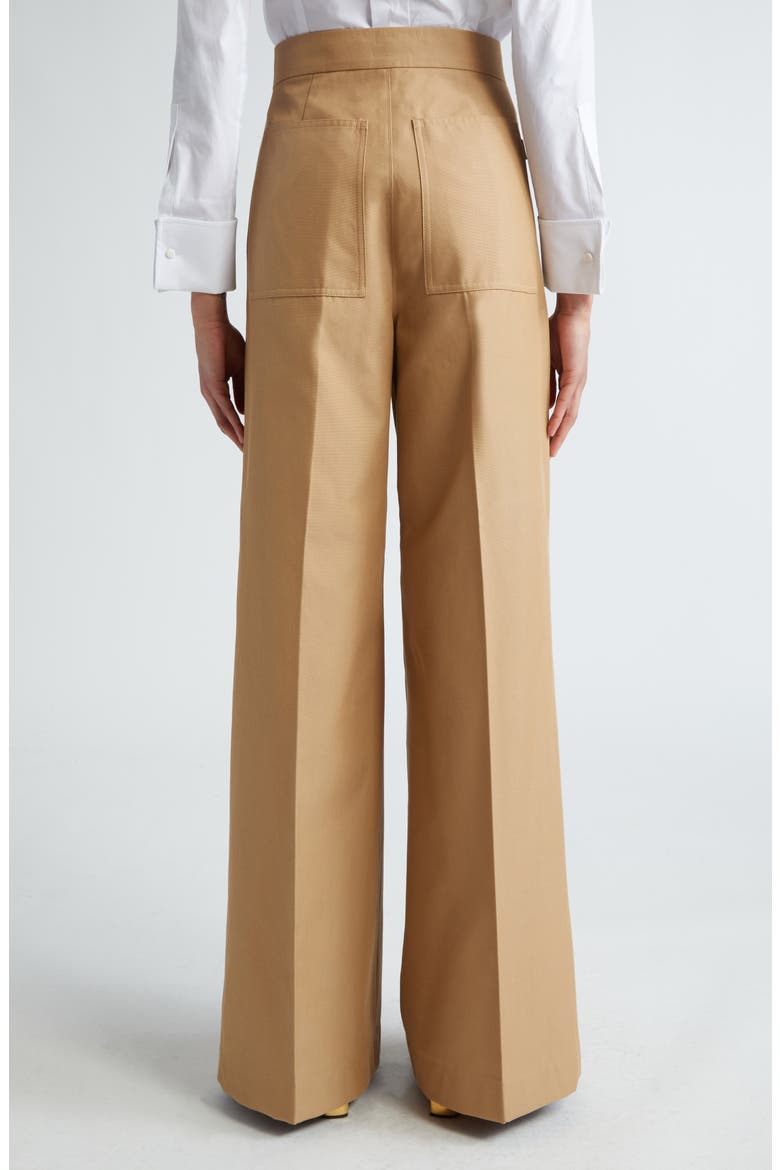 Corte Wide Leg Cotton Trousers, Alternate, color, TOBACCO