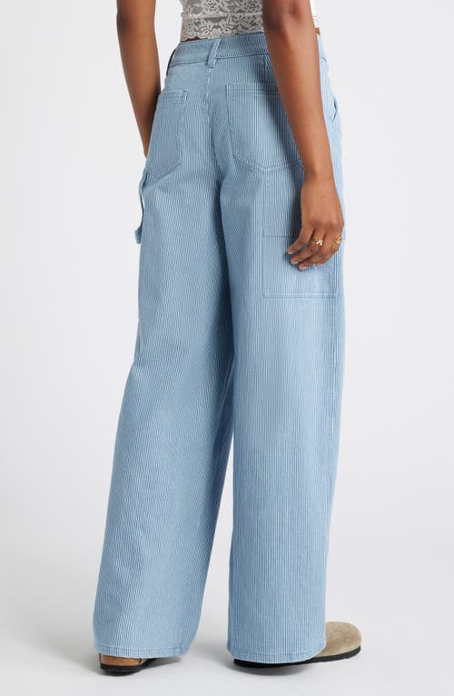 Bp. Workwear Stripe Wide Leg Jeans In Navy Workwear Stripe
