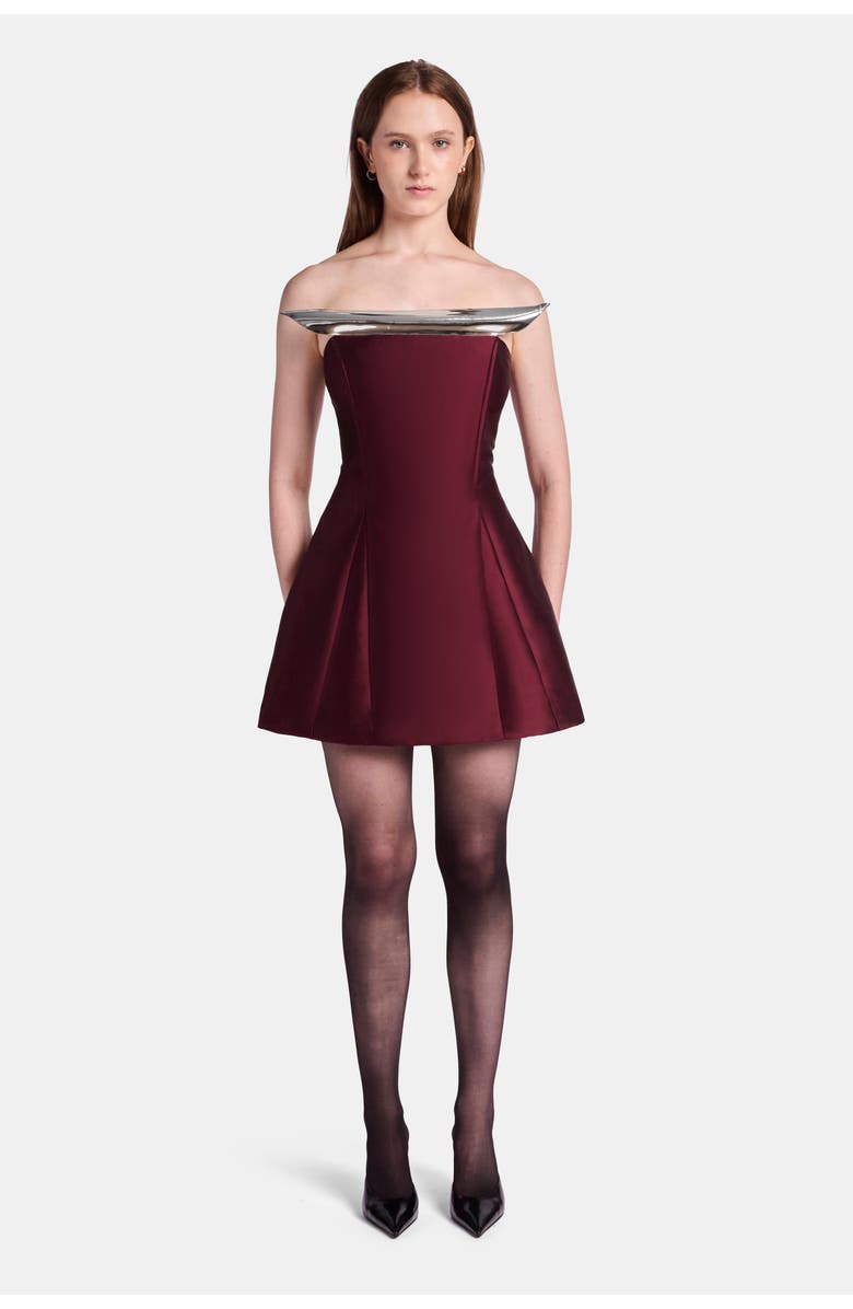 KATE BARTON Two Tone Sculpted Mini Dress, Main, color, Burgundy