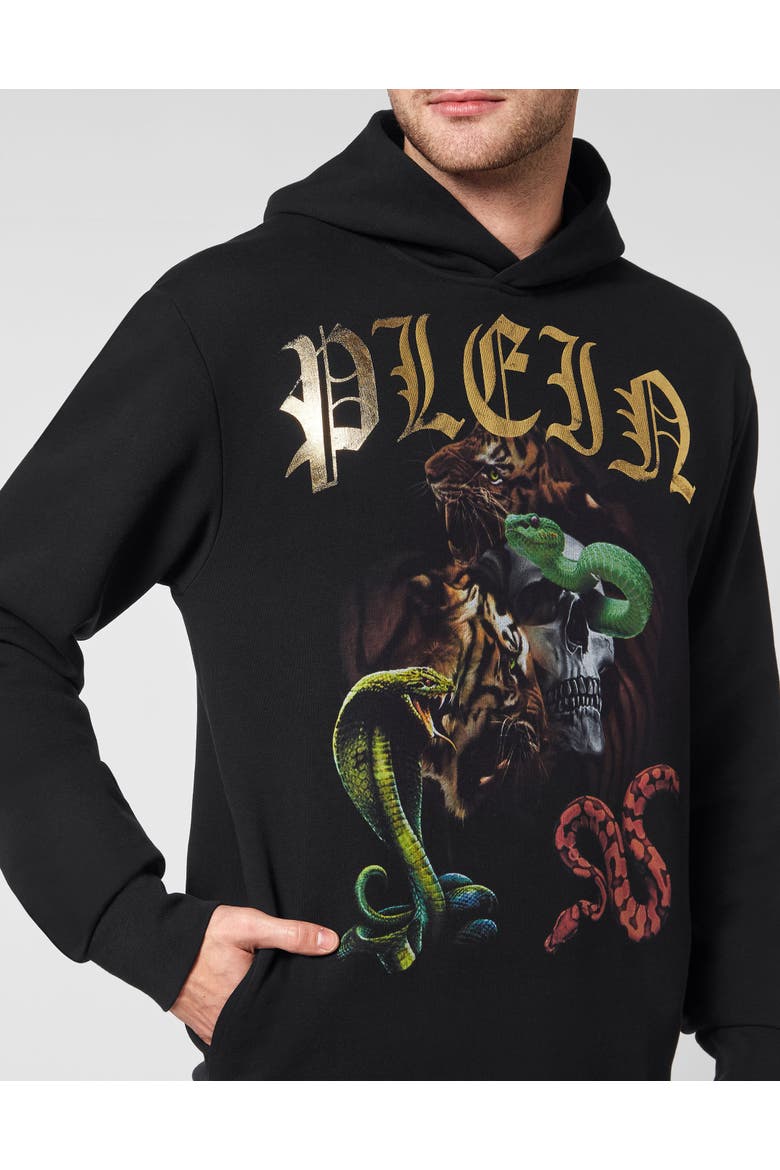 Hoodie Sweatshirt Relaxed Luxe Men, Alternate, color, black