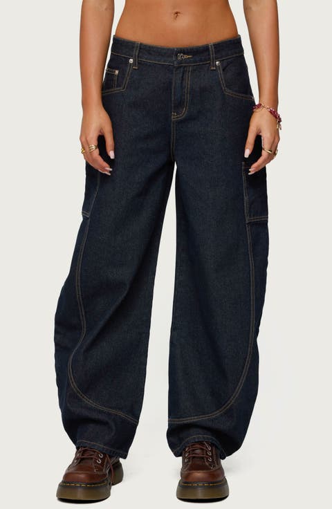 Aden Low Rise Barrel Leg Jeans