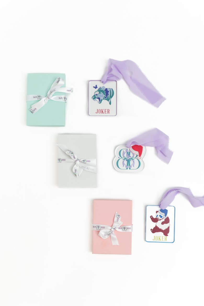 Lucite Mahjong Ornaments, Alternate, color, Clear / Multi