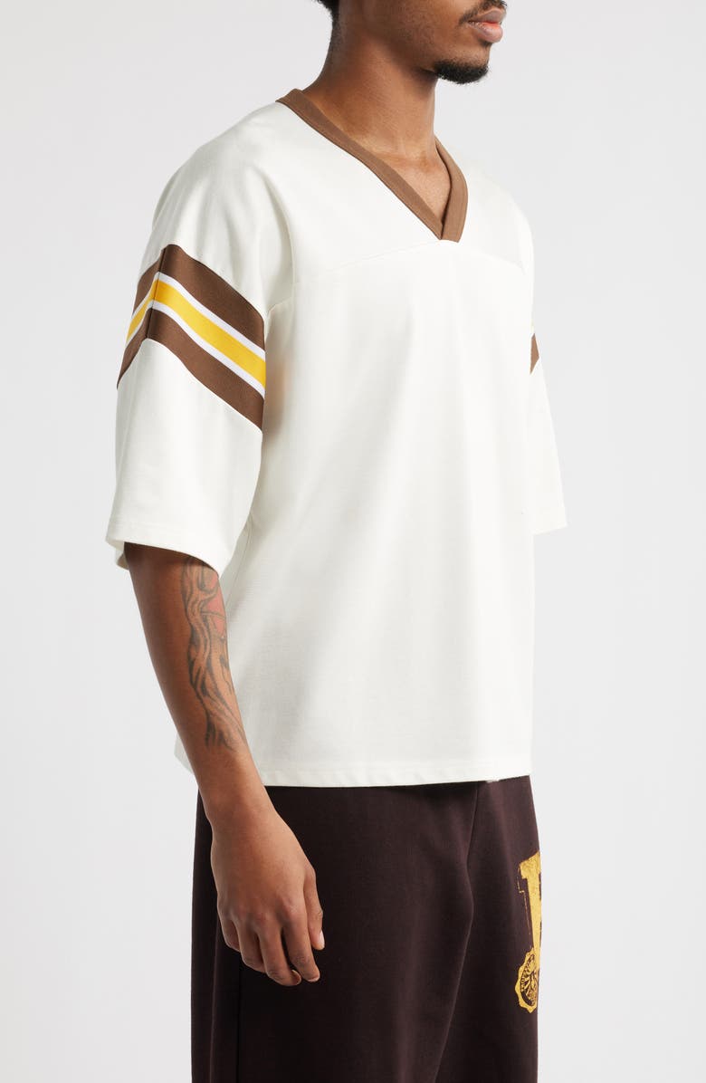 Elwood Annex Stripe V-Neck Football T-Shirt, Alternate, color, 