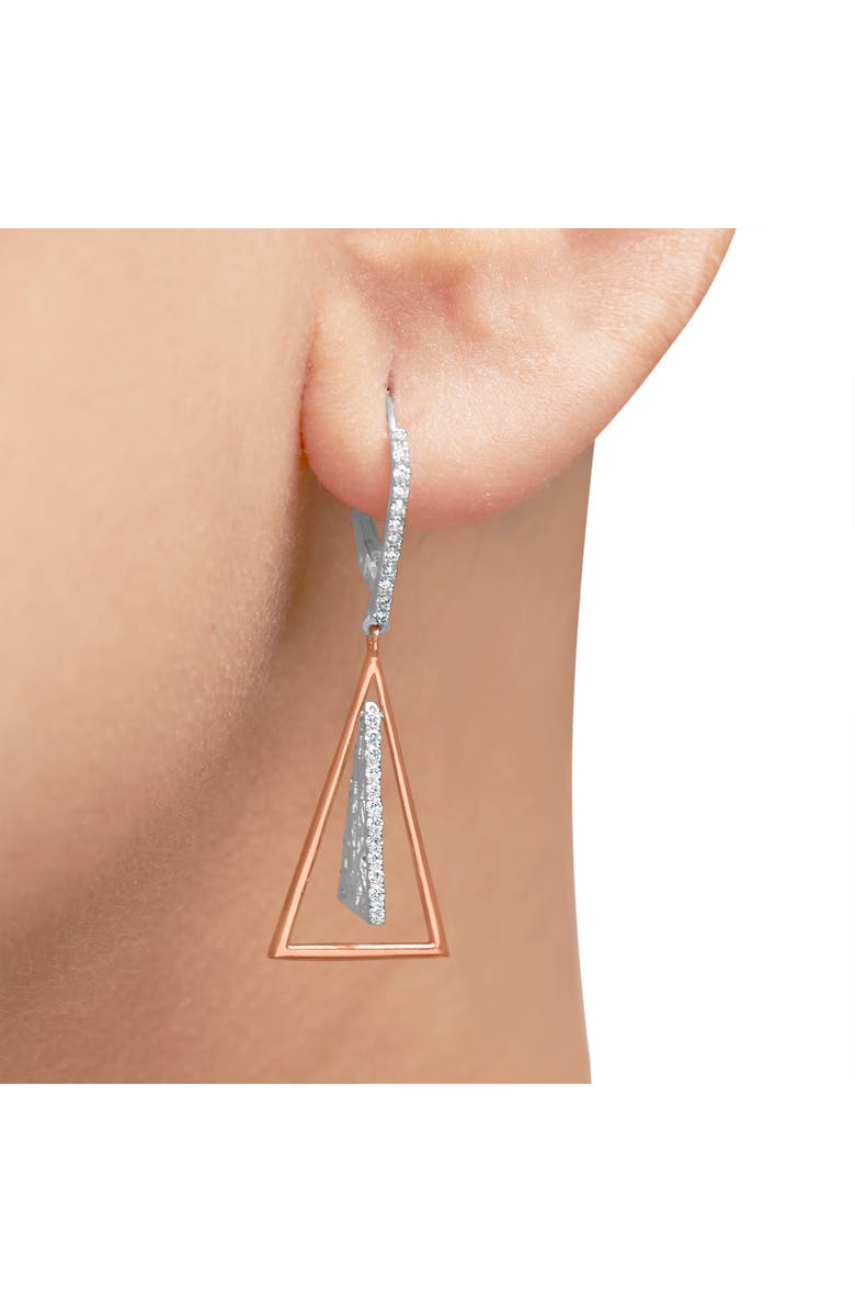 Haus of Brilliance 14K Rose and White Gold 3/8 Ct Diamond Windchime Drop and Dangle Earring, Alternate, color, White