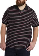 Harbor Bay by DXL Big & Tall Tri-Color Striped Polo Shirt