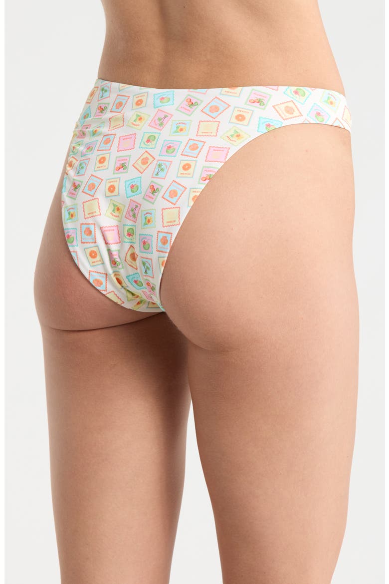 Dive in High Waist Bikini Bottoms, Alternate, color, COLLECTING STAMPS