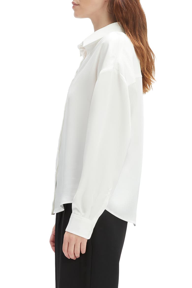 Luana Oversize Satin Button-Up Shirt, Alternate, color, ORCHID WHITE