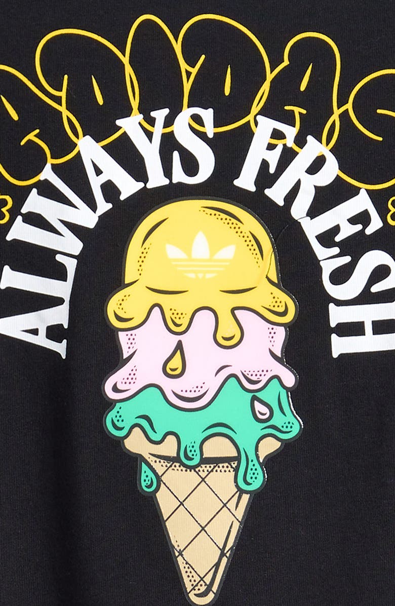 adidas Originals Kids
Ice Cream Graphic Cotton T-Shirt, Alternate, color, Black