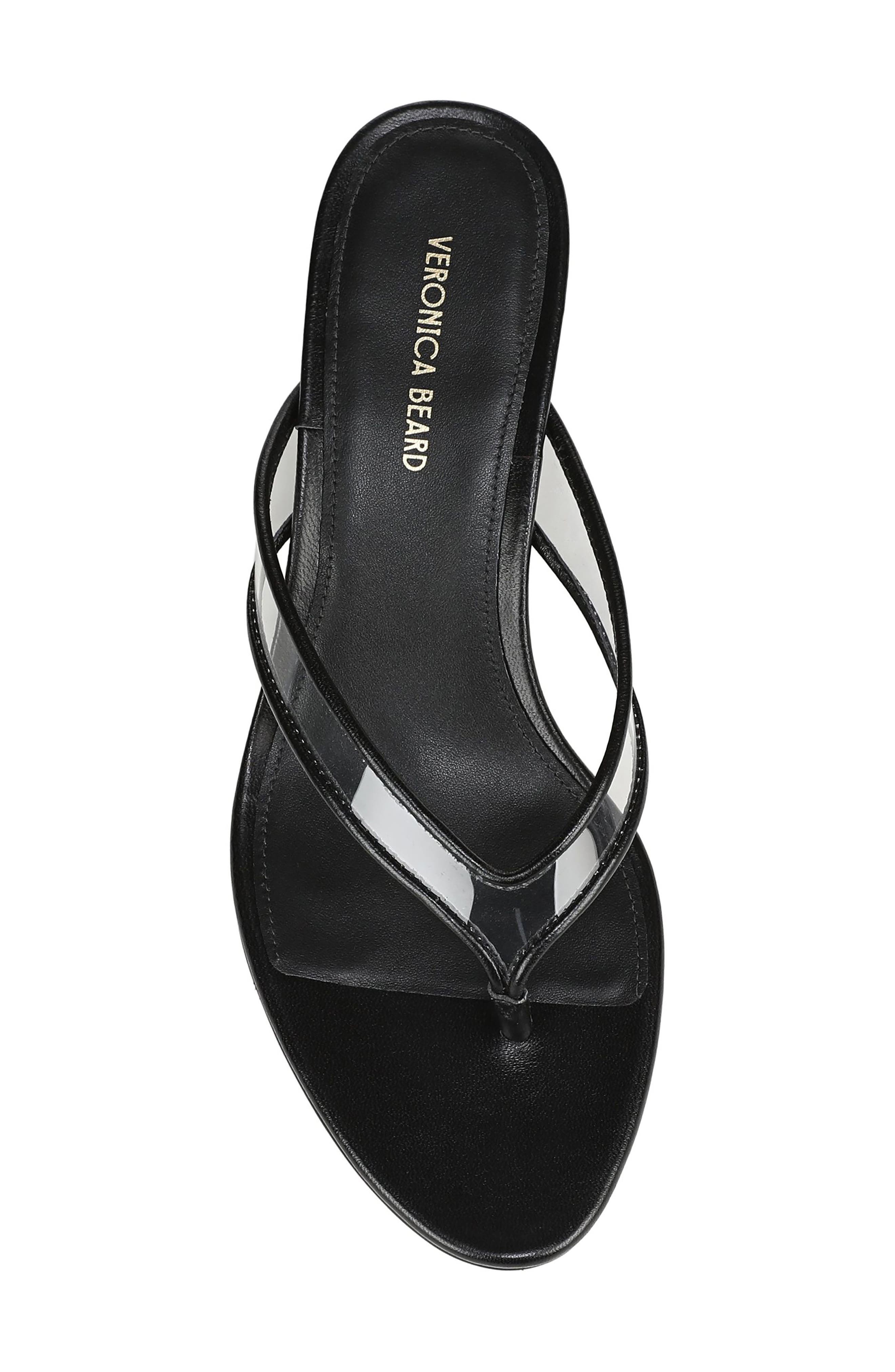 Veronica Beard Clea Wedge Flip Flop, Alternate, color, Clear/ Black