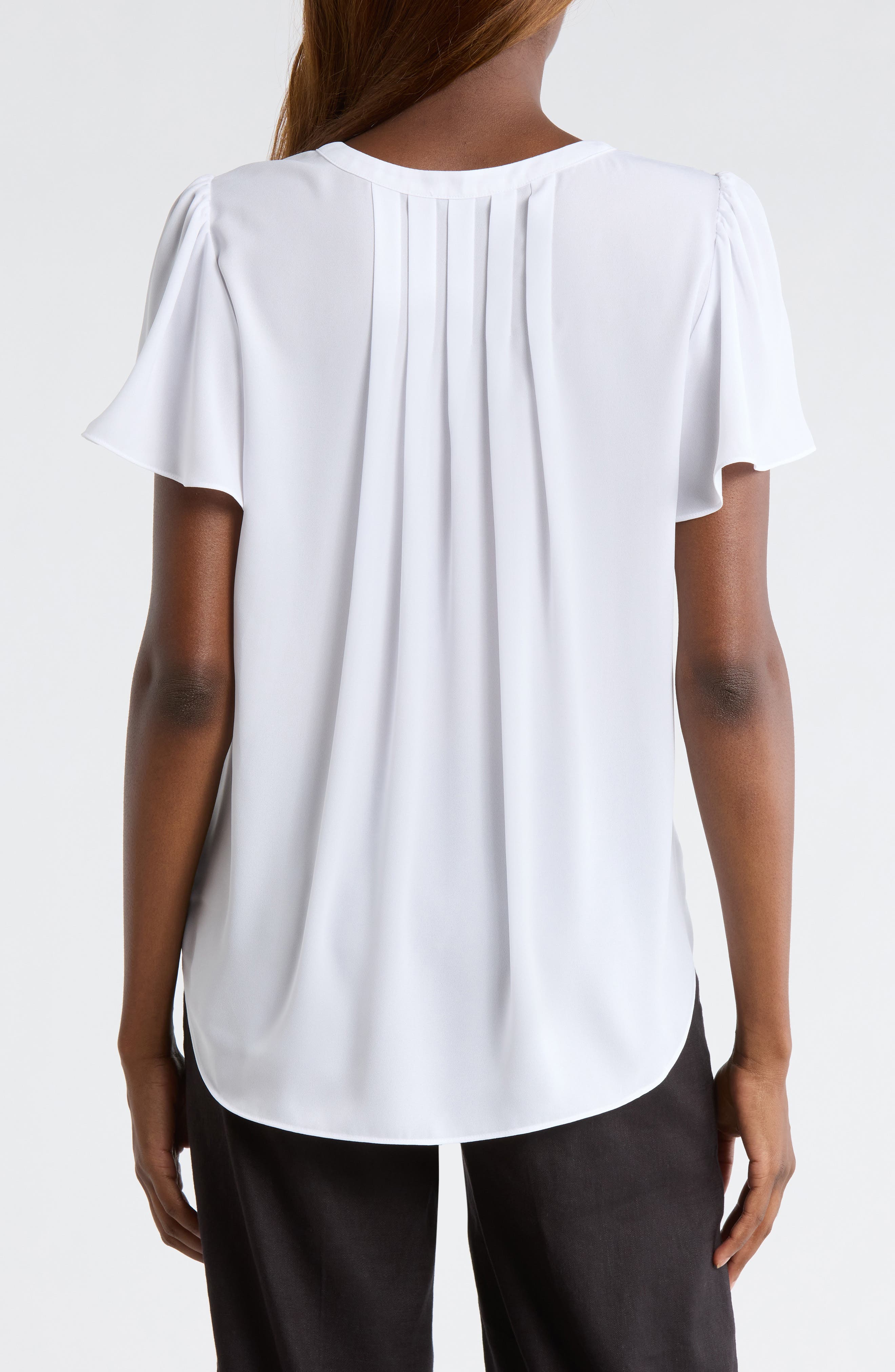 Pleated Back Flutter Sleeve Top - image 4