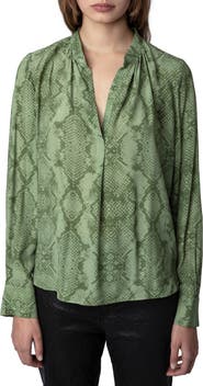 Zadig & Voltaire Tink Python Print Popover Shirt