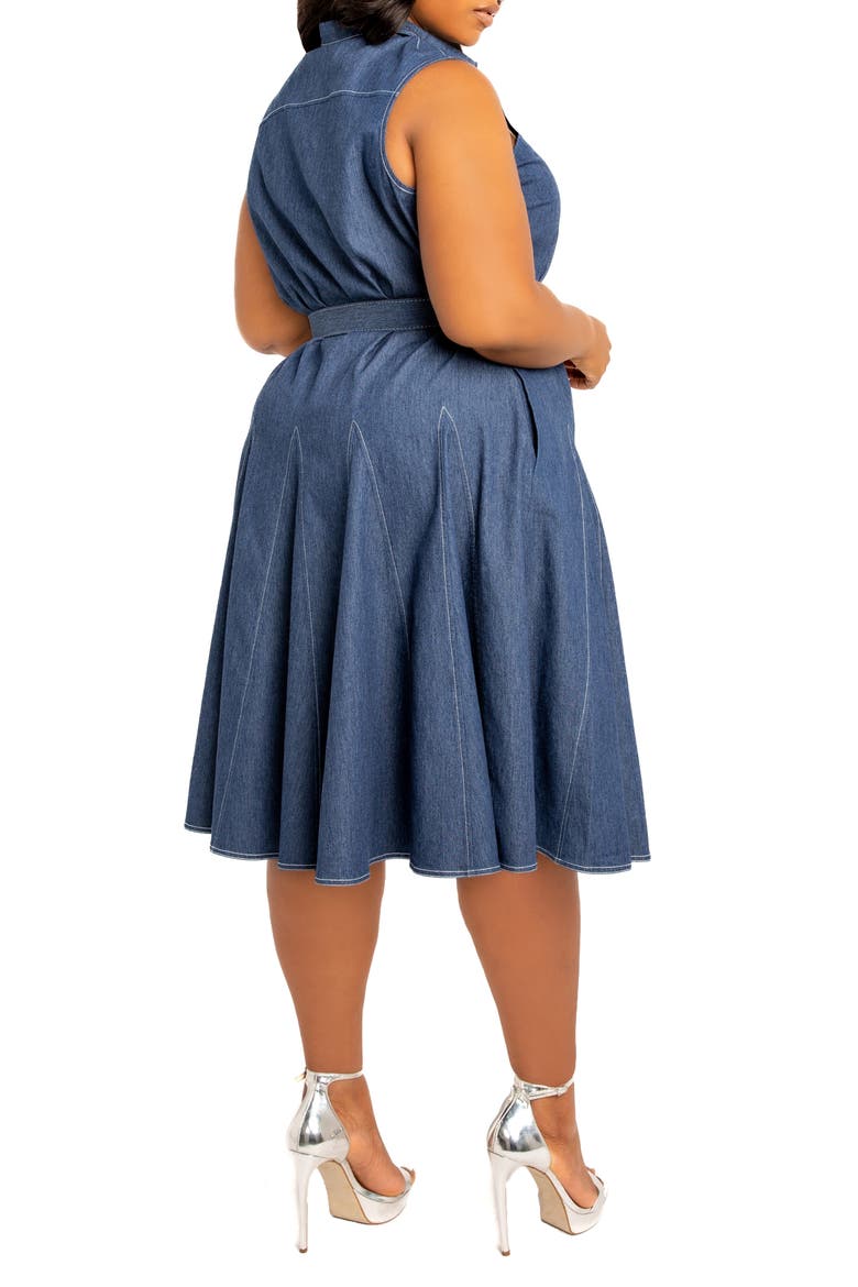 Belted Denim Shirtdress, Alternate, color, DENIM BLUE