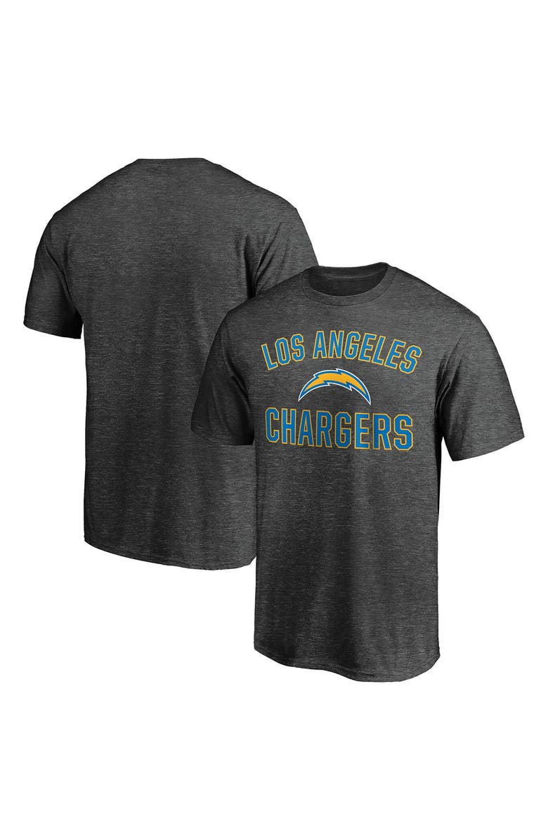 FANATICS Men's Fanatics Branded Heathered Charcoal Los Angeles Chargers Victory Arch T-Shirt, Alternate, color, 
