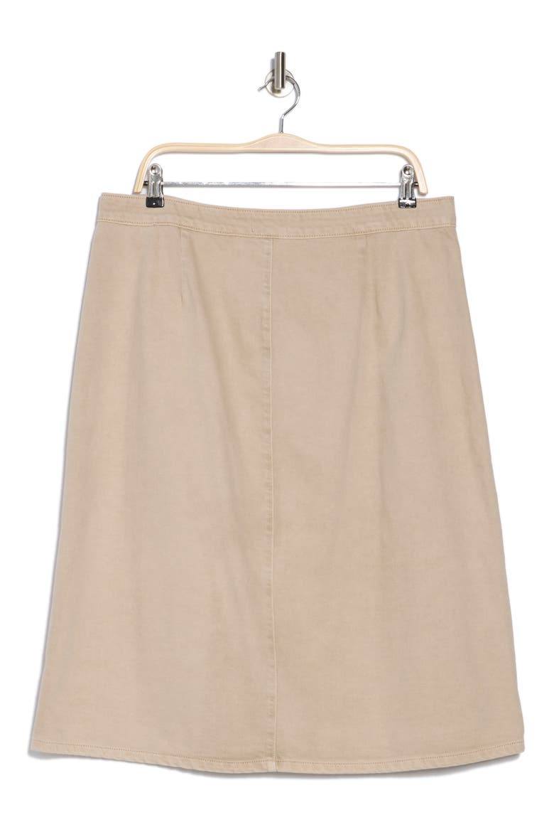 Landry Button Front Midi Skirt, Alternate, color, BISCUIT
