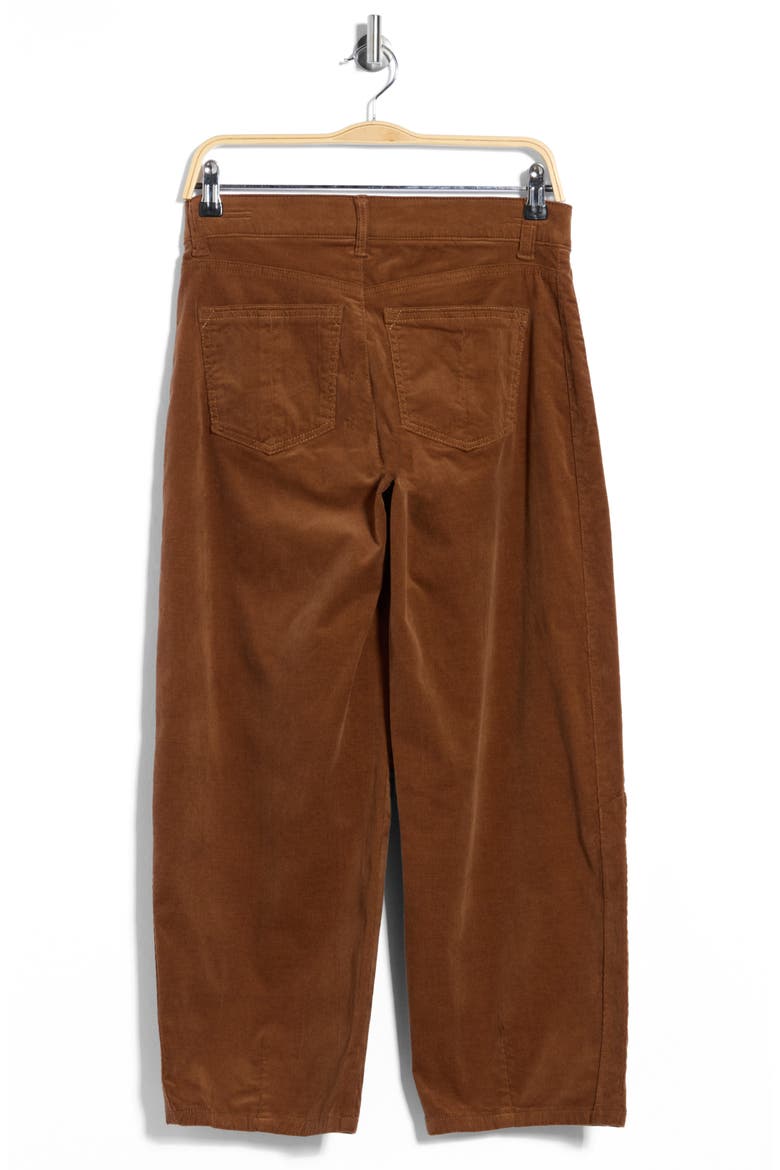 High Waist Barrel Corduroy Pants, Alternate, color, TOBACCO