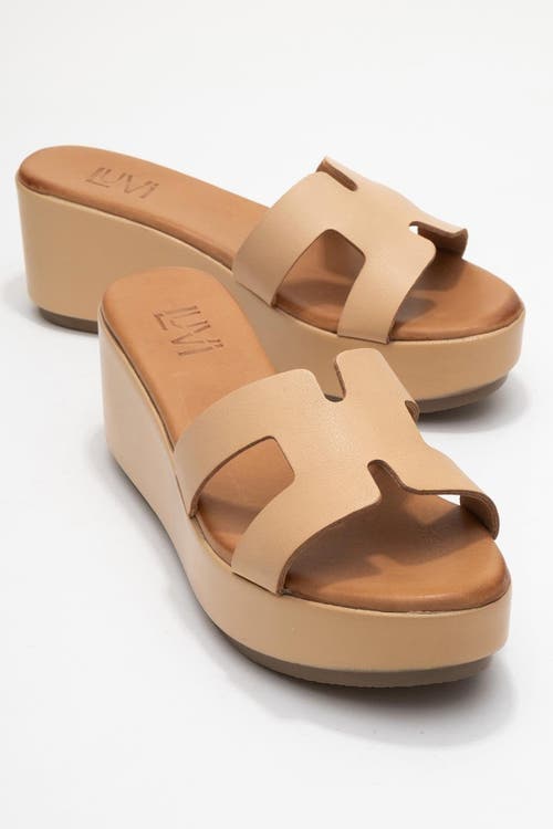 Forever & Always Shoes Lia Leather Platform Sandal In Brown