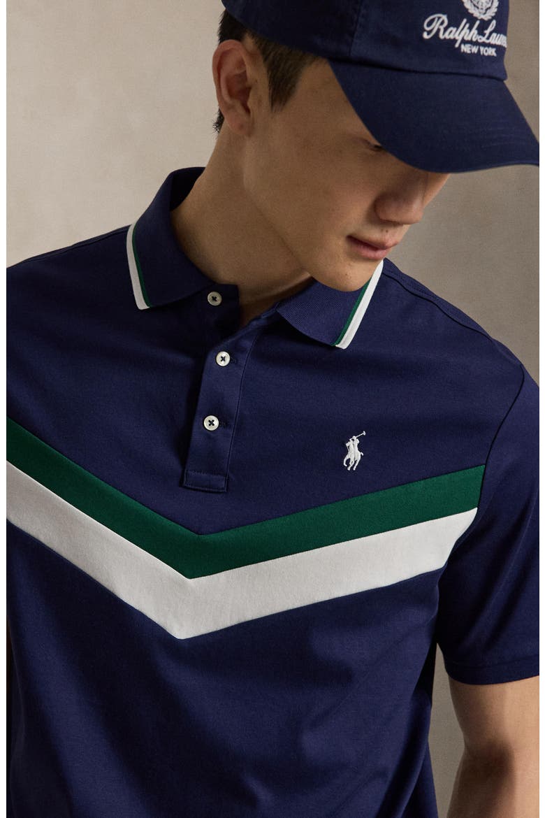 Chevron Classic Fit Soft Cotton Polo, Alternate, color, NEWPORT NAVY