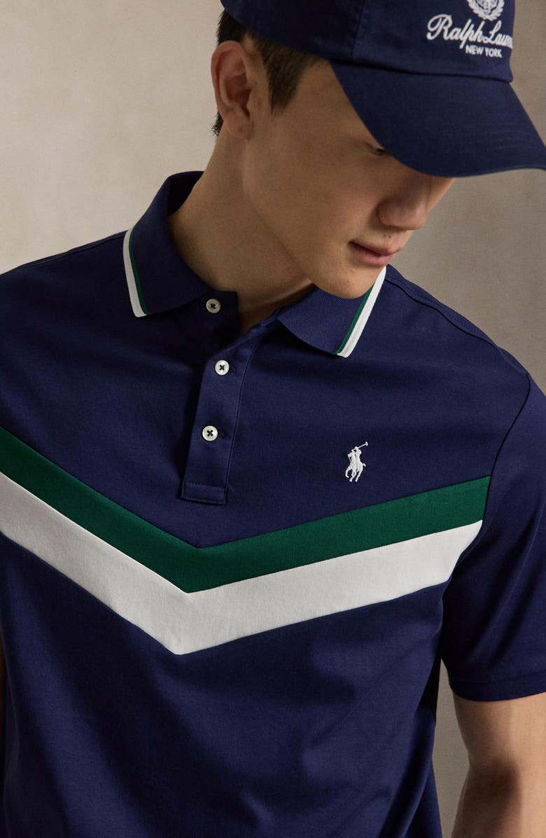 Polo Ralph Lauren Chevron Classic Fit Soft Cotton Polo, Alternate, color, Newport Navy