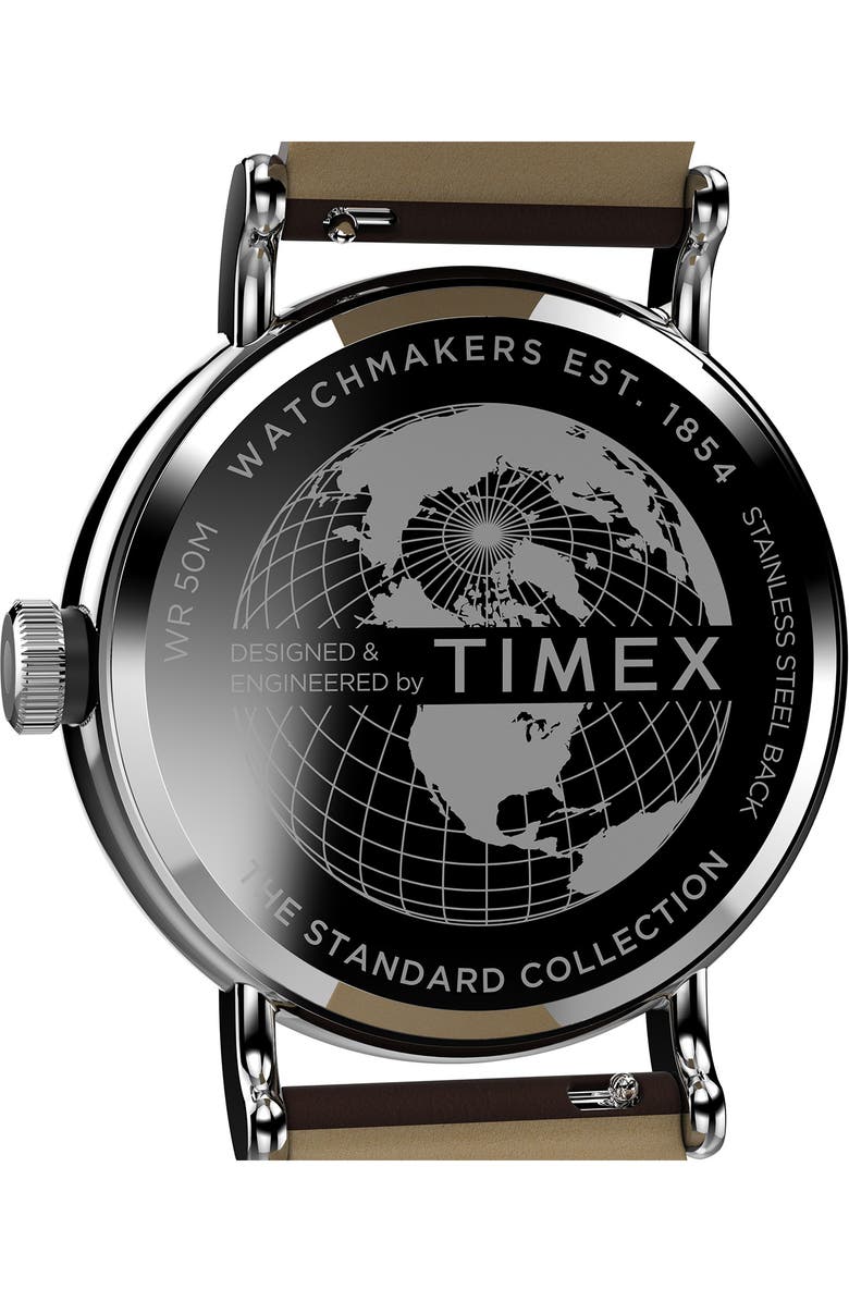 Timex<sup>®</sup> Standard Leather Strap Watch, 40mm, Alternate, color, 