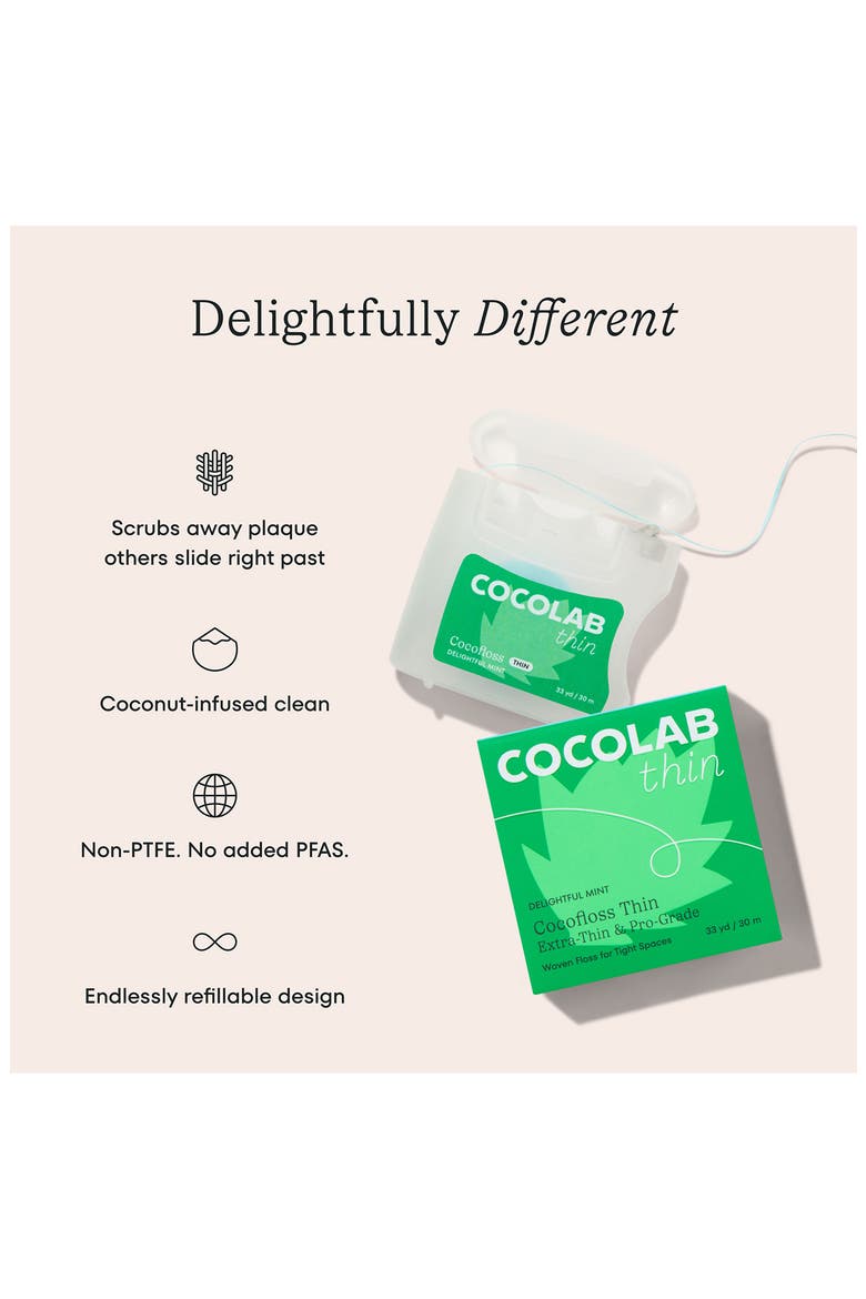 Cocofloss Thin Refillable Dental Floss, Alternate, color, DELICIOUS MINT