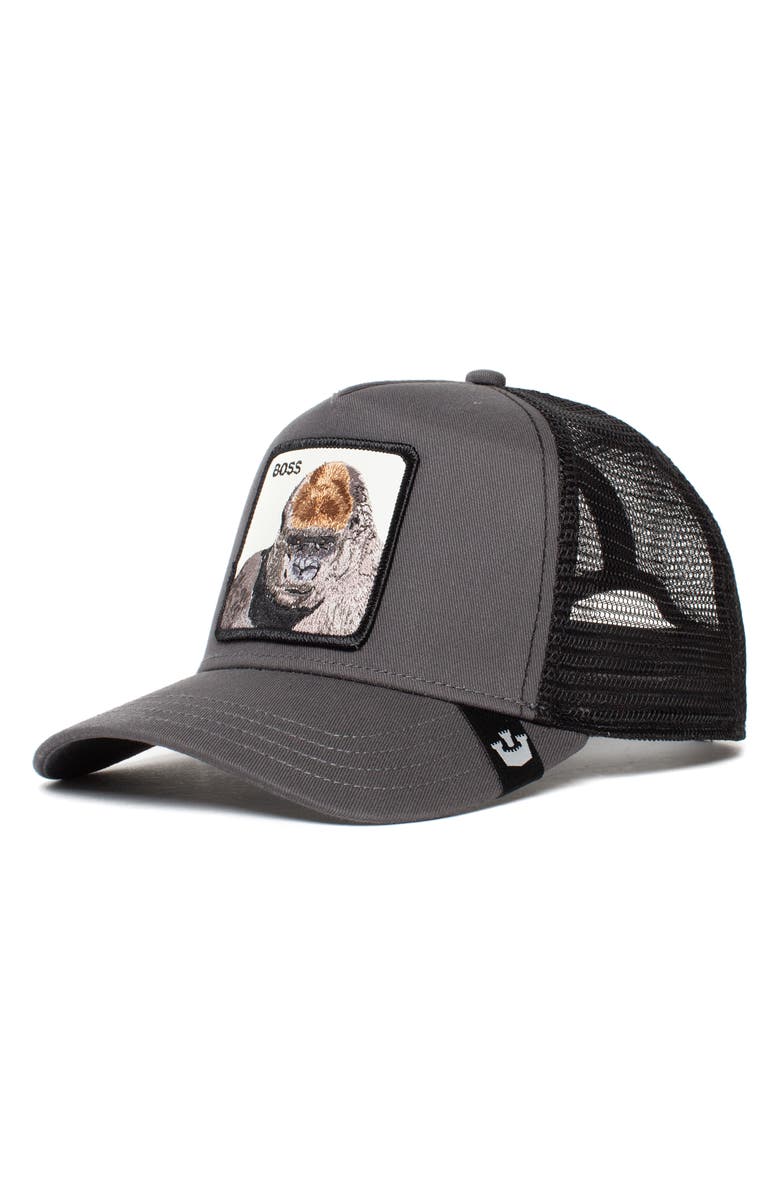 Goorin Bros. The Boss Gorilla Patch Snapback Trucker Hat, Main, color,