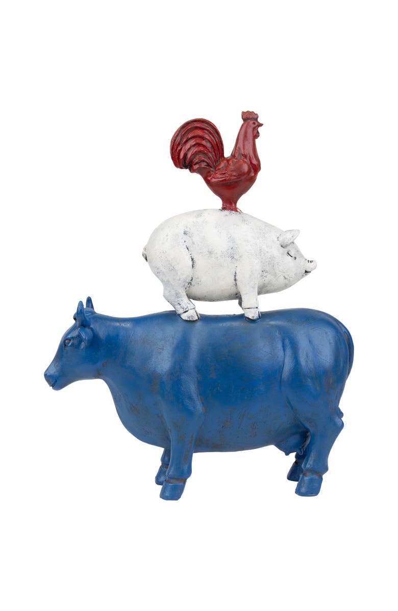 Northlight Stacked Patriotic Farm Animals Outdoor Garden Statue - 12", Alternate, color, Blue