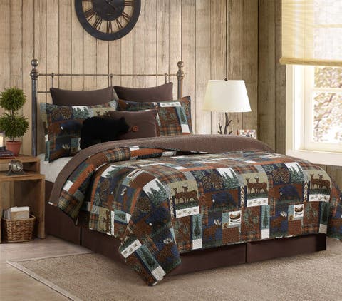 Rutherford Breeze Rustic Lodge Cotton Quilt  - Reversible and Machine Washable