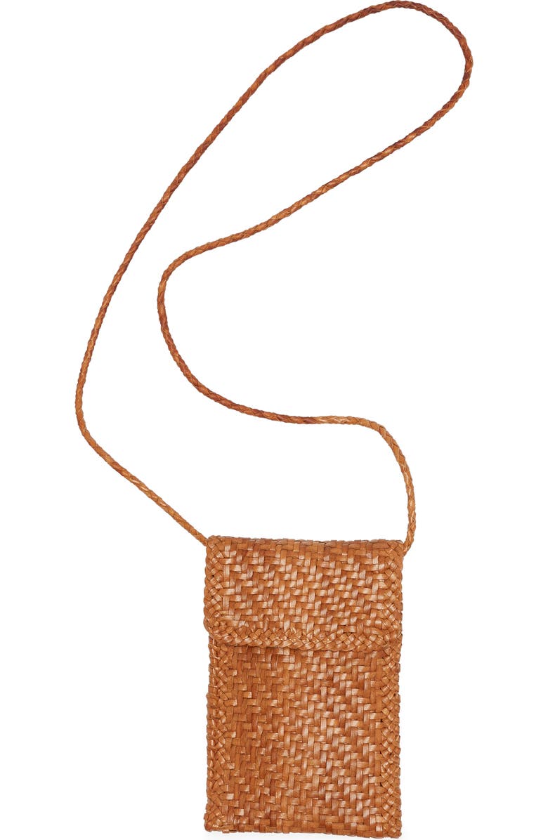 Loeffler Randall Nora Woven Leather Crossbody Phone Bag, Main, color,