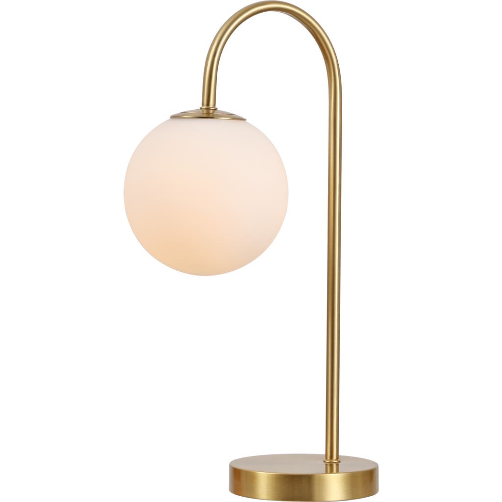 Jonathan Y Arco Iron/glass Minimalist Mid-century Globe Led Table Lamp In Brass Gold
