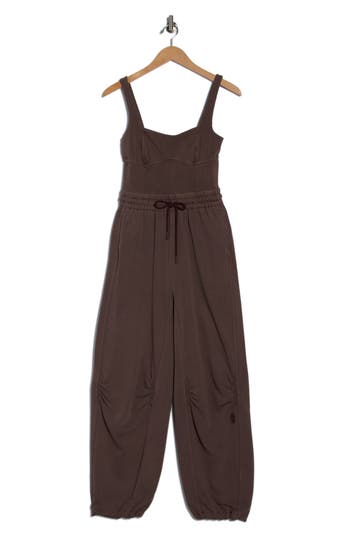 Free People Fp Movement Inbound Stretch Cotton Jumpsuit In Brown